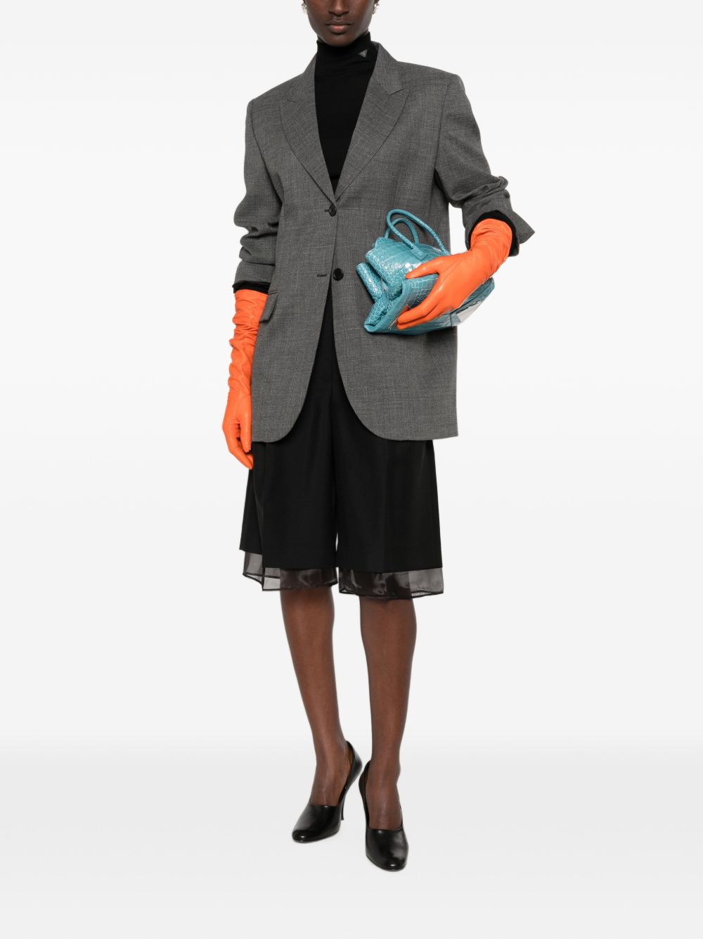 Single-breasted mélange hopsack jacket P509Q6011 S-OOOF0480 PRADA