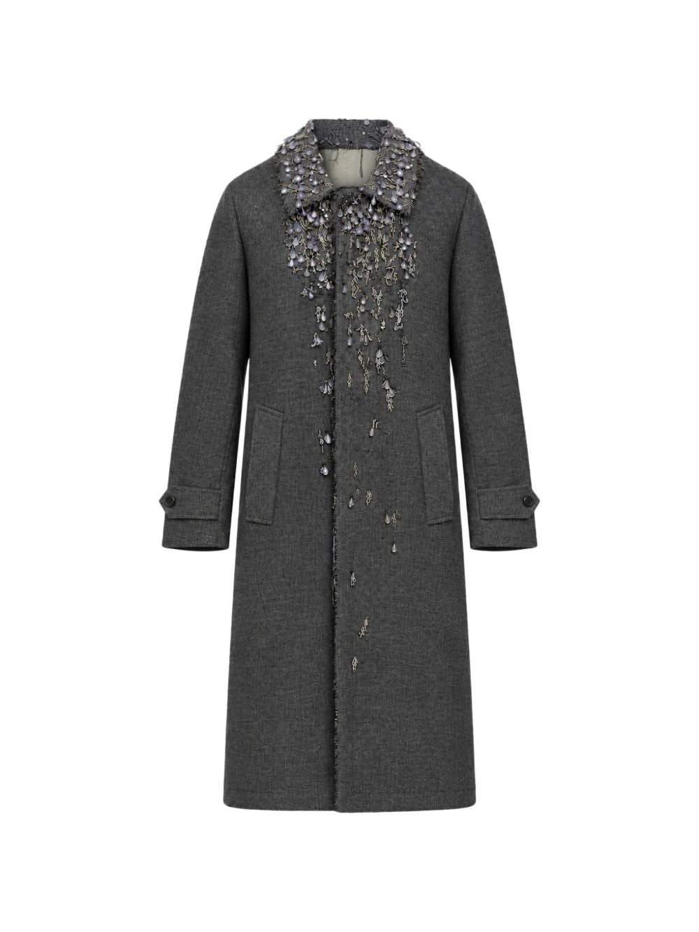 Single-breasted embroidered twill coat P680TR6707 S-OOOF0OLY PRADA