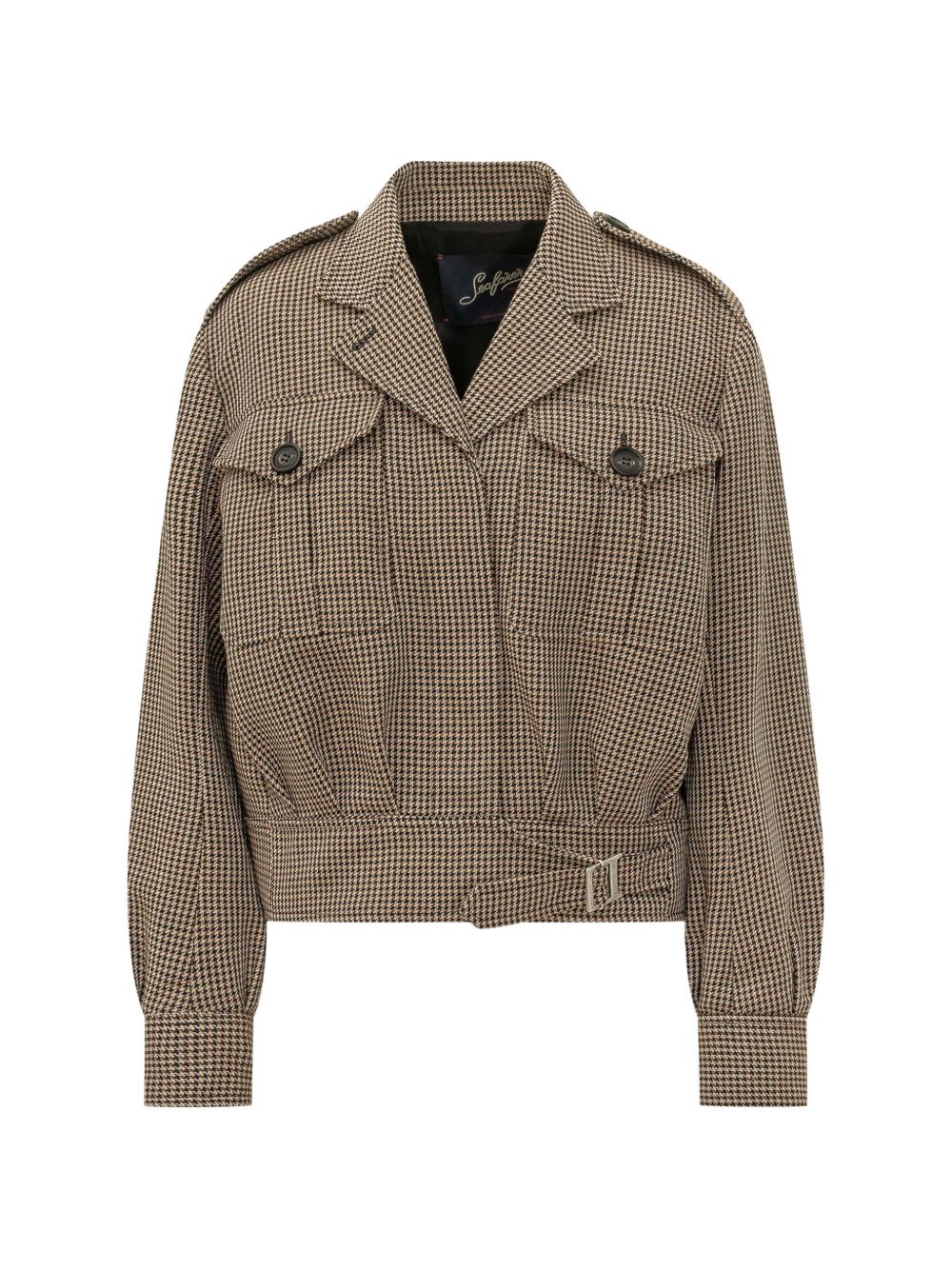 CRIS houndstooth-pattern belted jacket SWJ0153 TWF01248030 SEAFARER