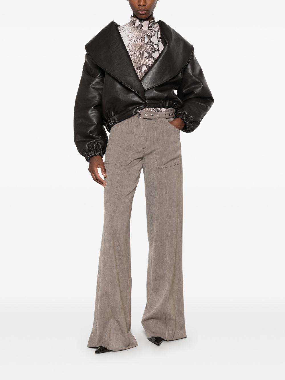 TRIESTE belted wide-leg trousers SWP0157 TWS00178015 SEAFARER