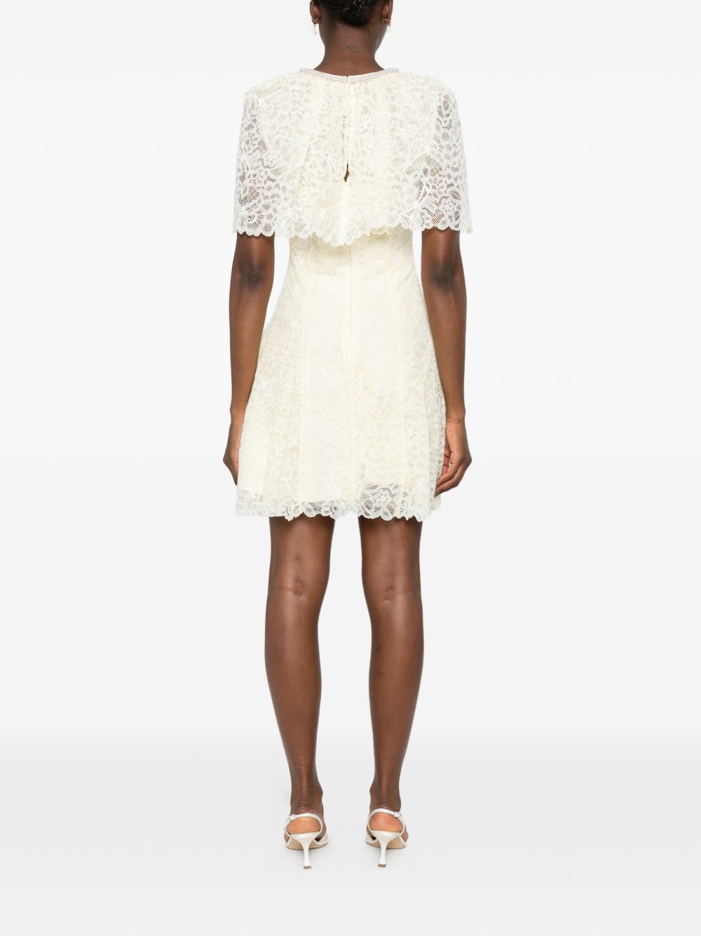 Lace cape mini dress 099S YELLOW SELF-PORTRAIT