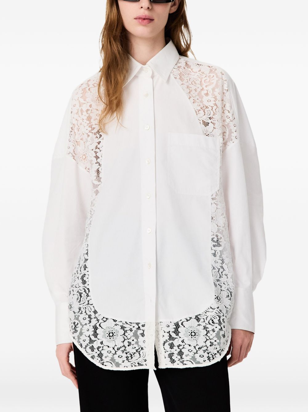 Lace-panelled poplin shirt 620213 3HU1919000 STELLA McCARTNEY