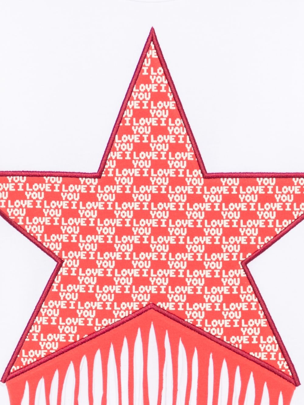 Fringe-detail star-patch T-shirt TZ8A31 Z3772100 STELLA McCARTNEY KIDS