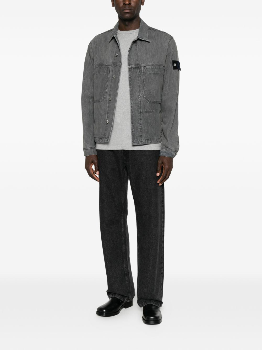 Logo patch denim jacket L2S144100006 S0J35VJ604 STONE ISLAND
