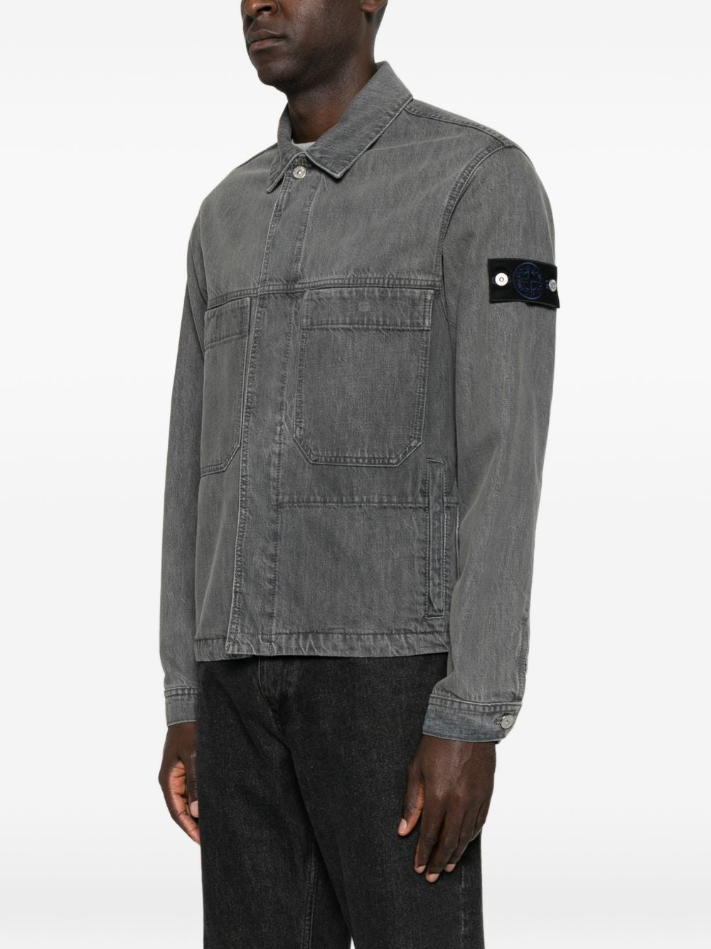 Logo patch denim jacket L2S144100006 S0J35VJ604 STONE ISLAND