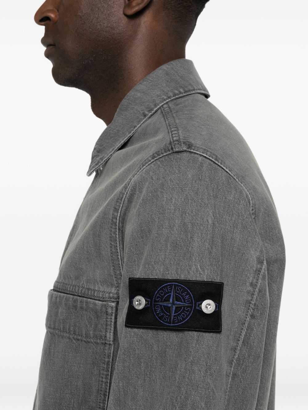 Logo patch denim jacket L2S144100006 S0J35VJ604 STONE ISLAND