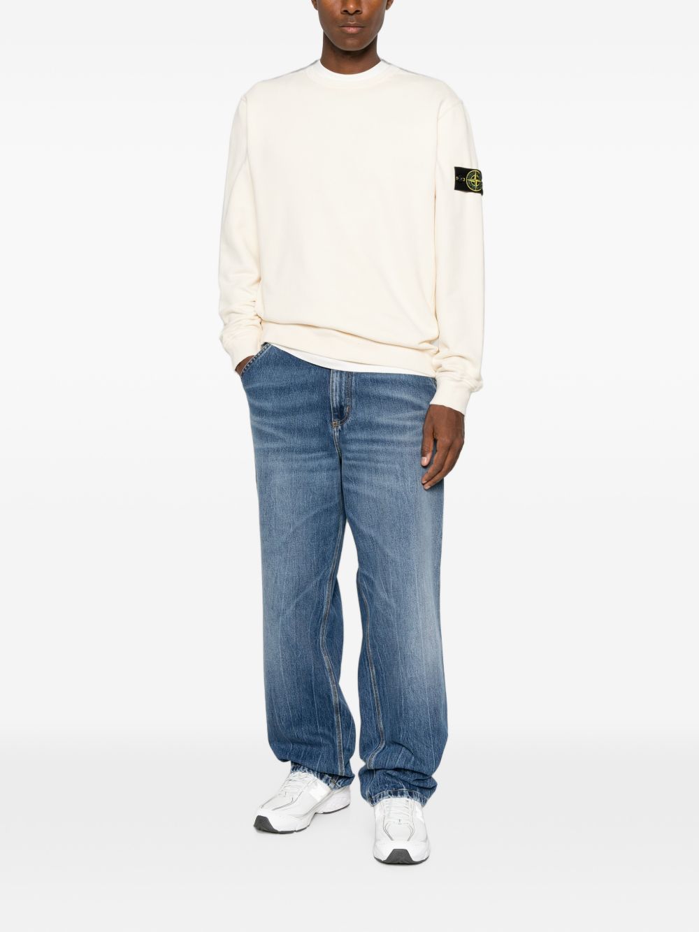 Logo-patch cotton sweatshirt L2S156100049 S0A20V0093 STONE ISLAND