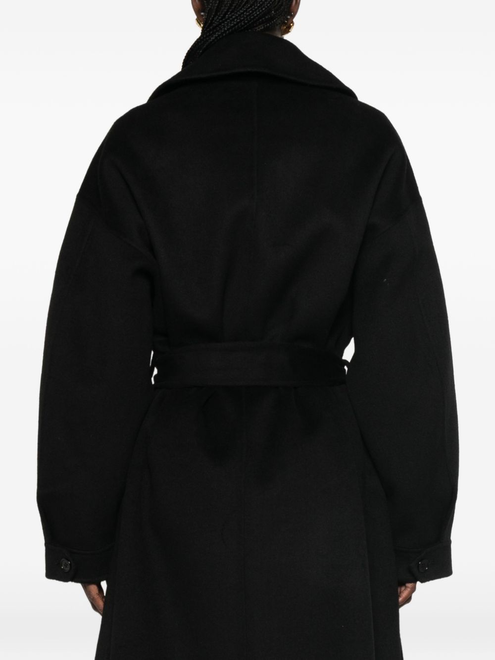 belted double-breasted coat COFS22682100 BLACK THE FRANKIE SHOP
