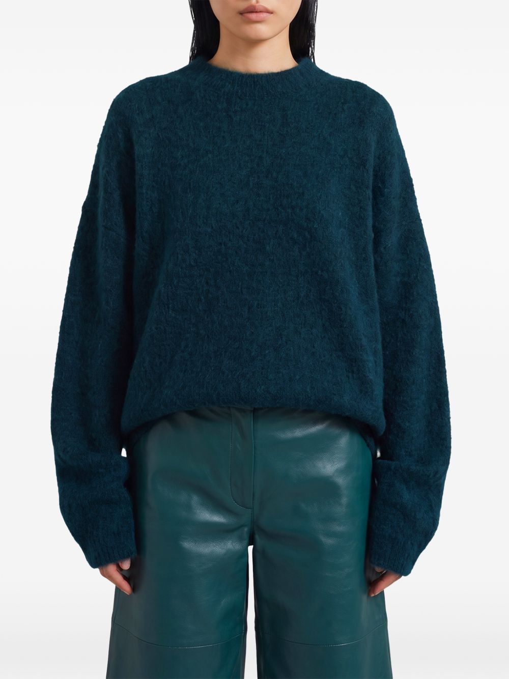 TIMEA fuzzy sweater KNFS22856443 BOTTLE GREEN THE FRANKIE SHOP