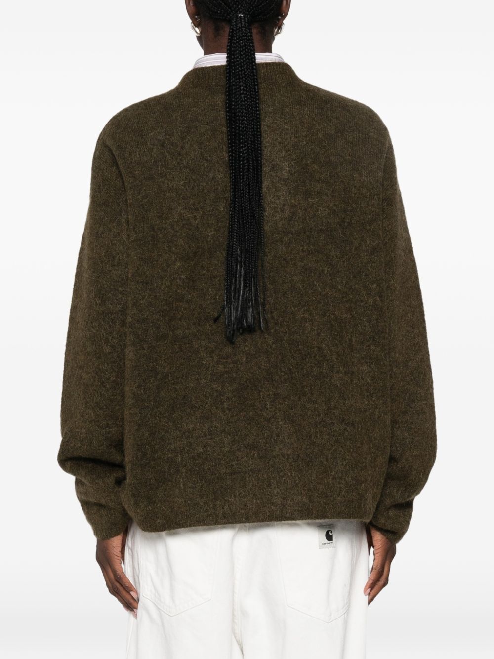 TIMEA fuzzy sweater KNFS22860413 DARK OLIVE THE FRANKIE SHOP