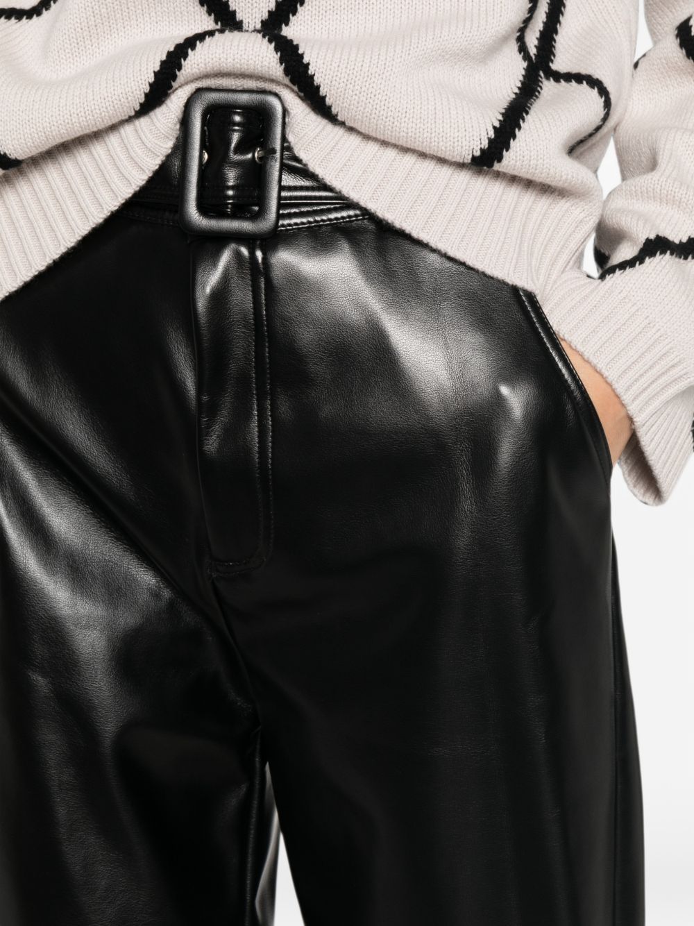 Faux leather trousers with belt 262TP2051 S1688300006 TWINSET