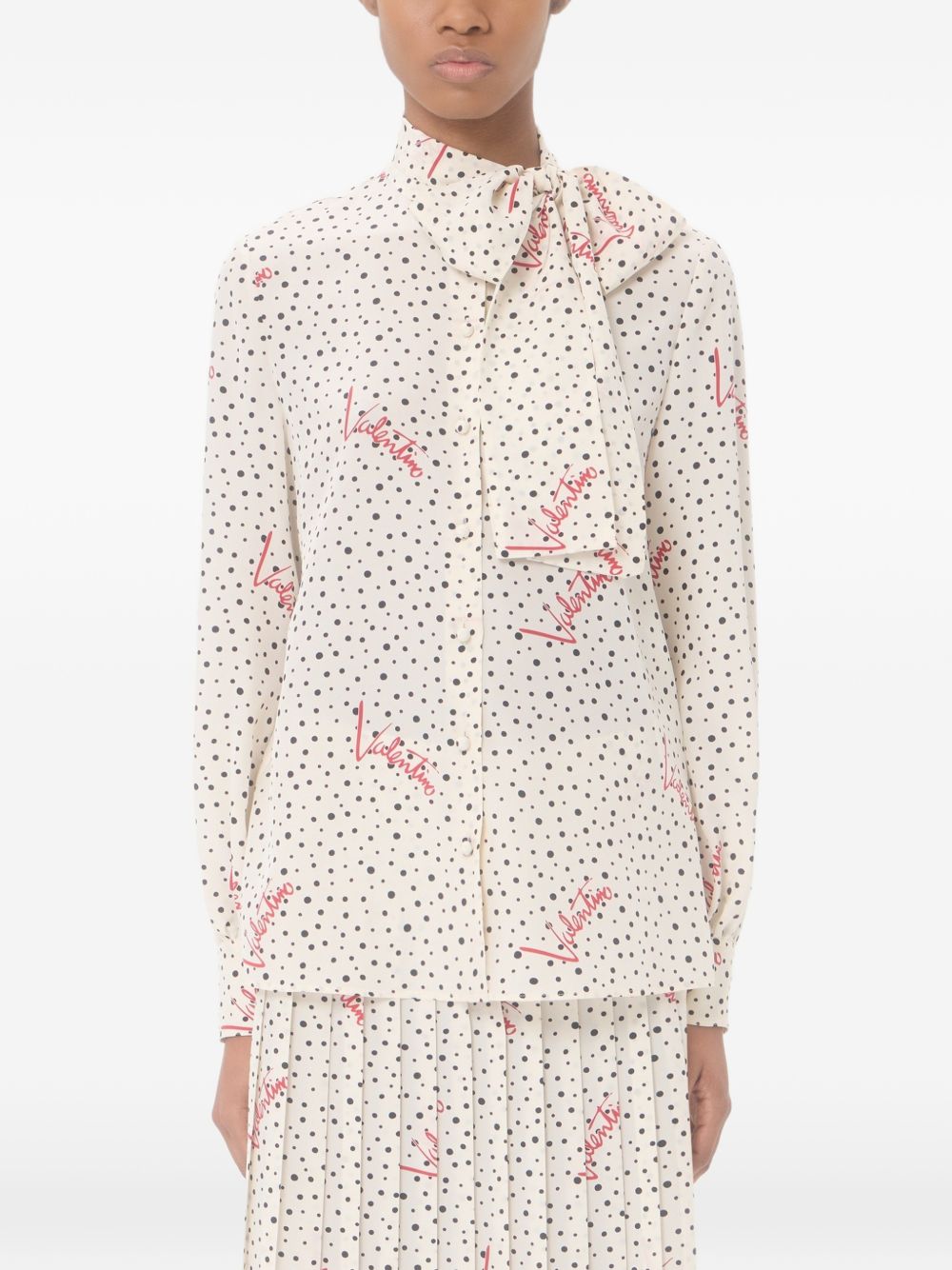 Plus De Pois Crepe De Chine Bubble Shirt 9B3AB8N0A9N 3G5 VALENTINO GARAVANI