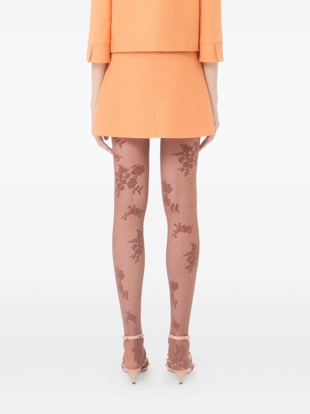 Crepe Couture skirt with heart-shaped jewel buttons 9B3RAFB01CF 136 VALENTINO GARAVANI