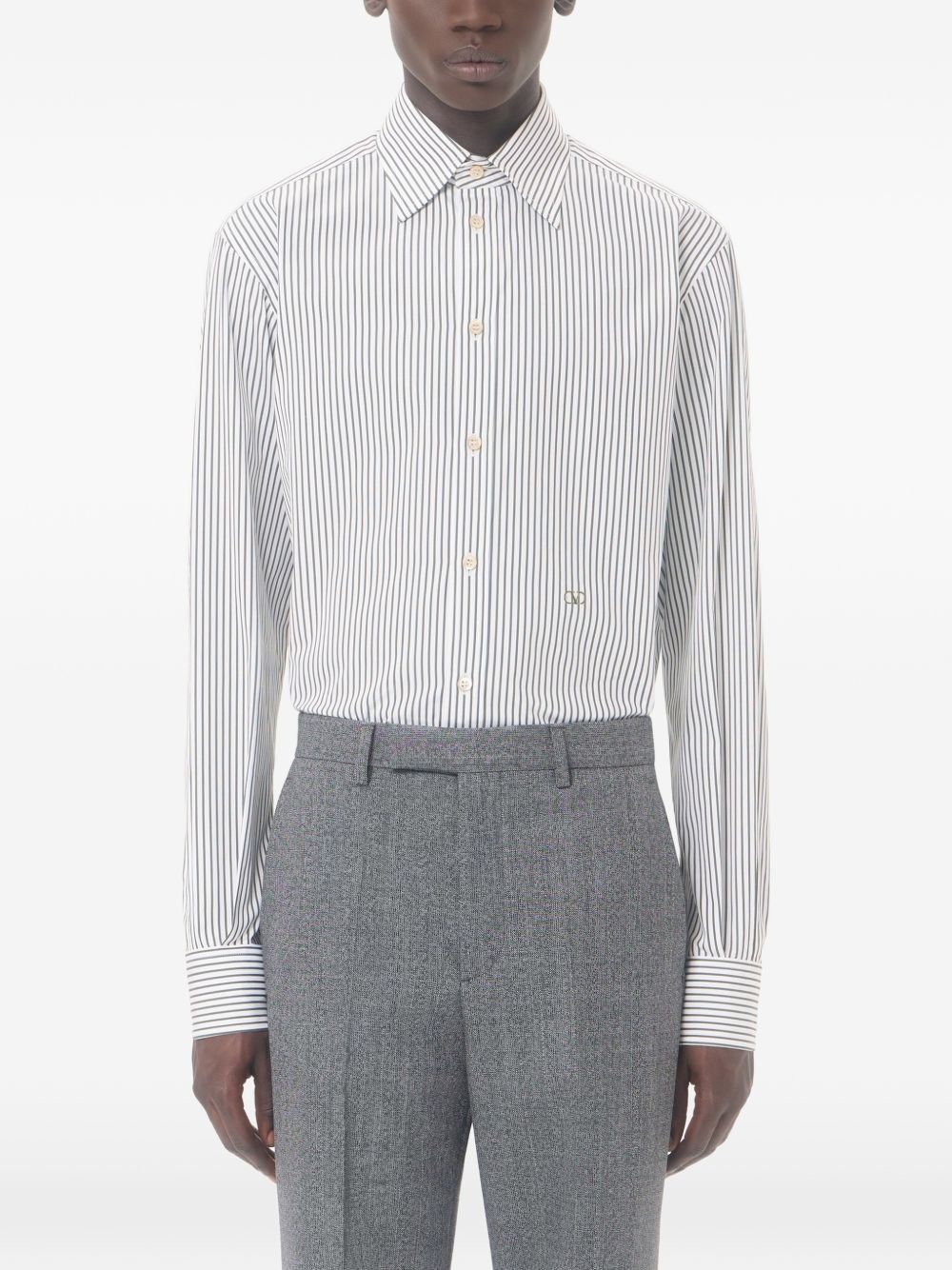 VLOGO Embroidered Striped Shirt 9V3ABS81BMR 0AZ VALENTINO GARAVANI