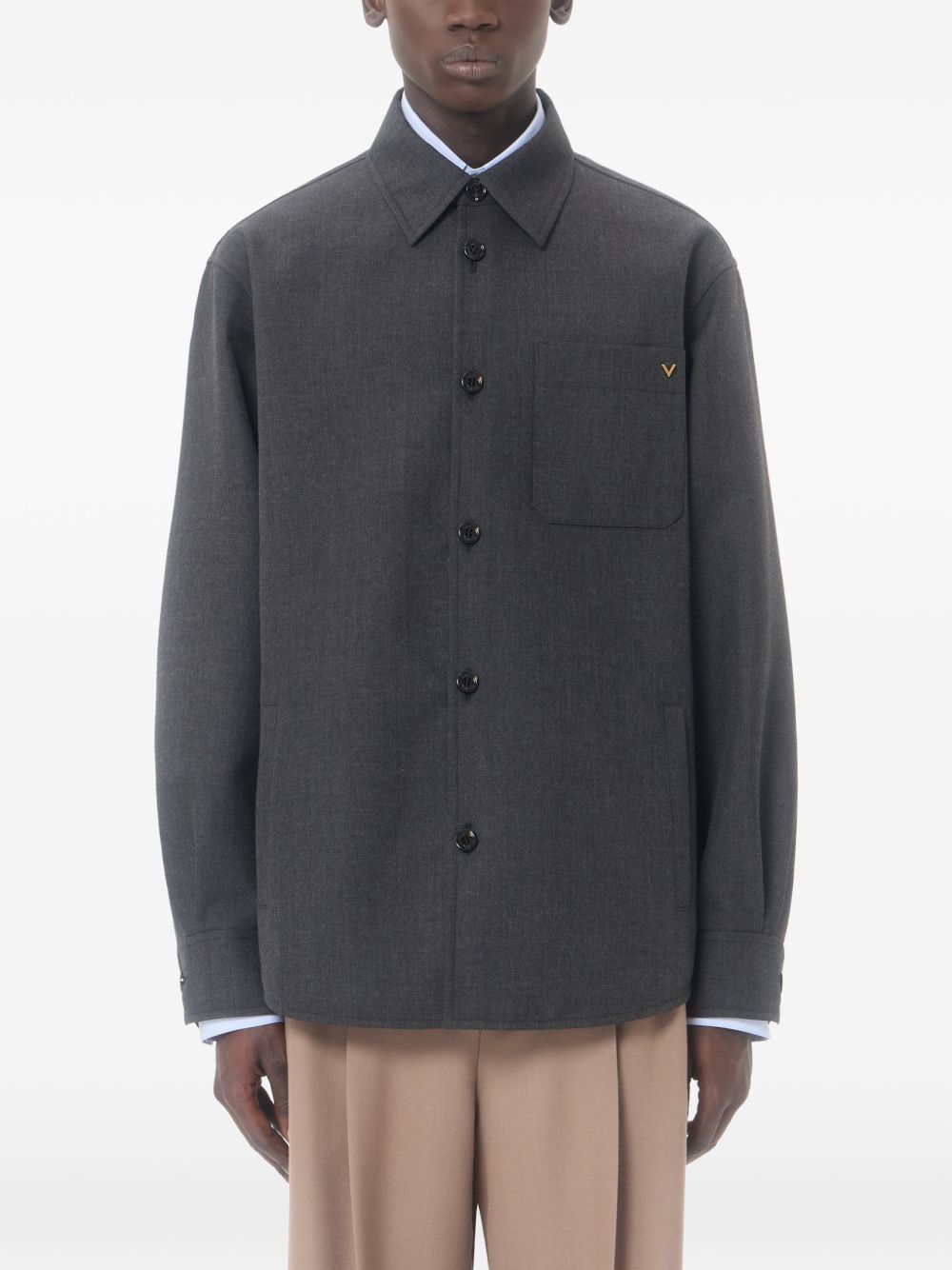 Shirt Jacket In Nylon Gabardine With Vgold 9V3CIO01AWA Z2G VALENTINO GARAVANI