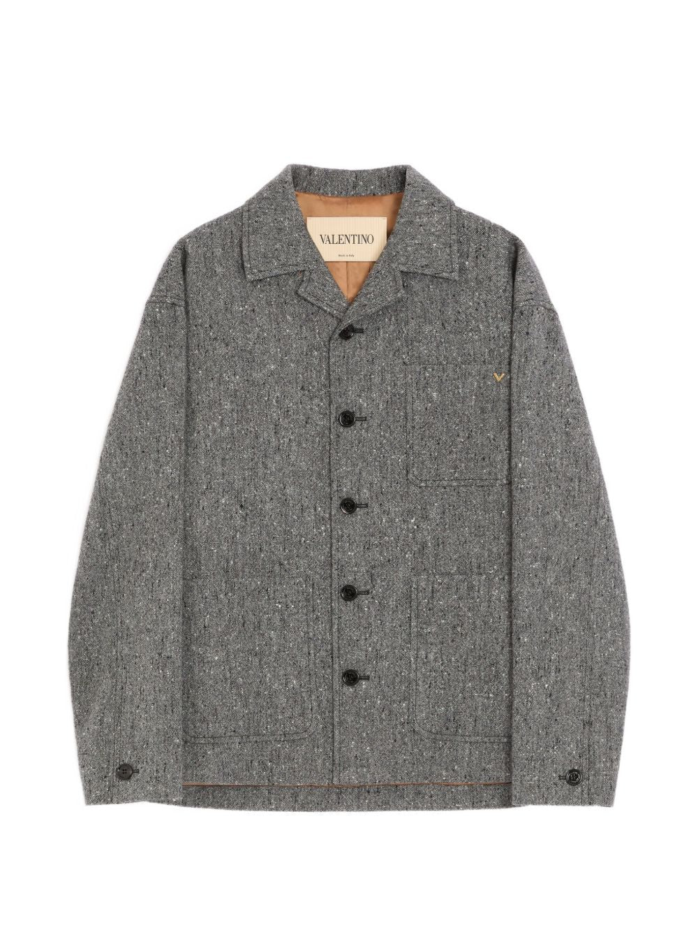 Shirt Jacket In Boutonné Wool With Vgold 9V3CIR37BJU H6M VALENTINO GARAVANI