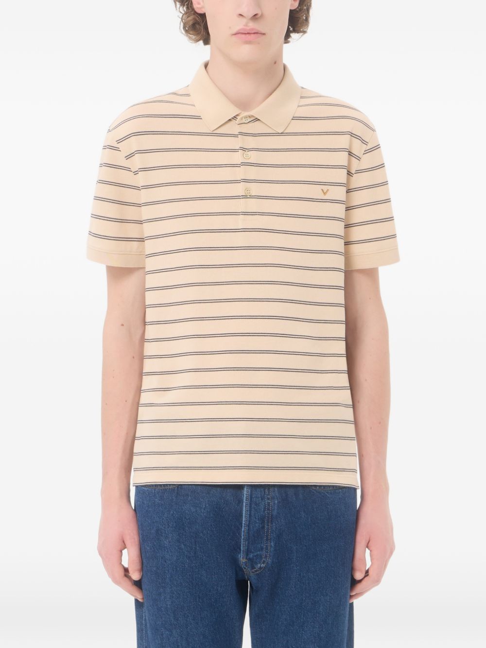 Polo Shirt With Vgold Stripes 9V3MH01KBGV RFC VALENTINO GARAVANI
