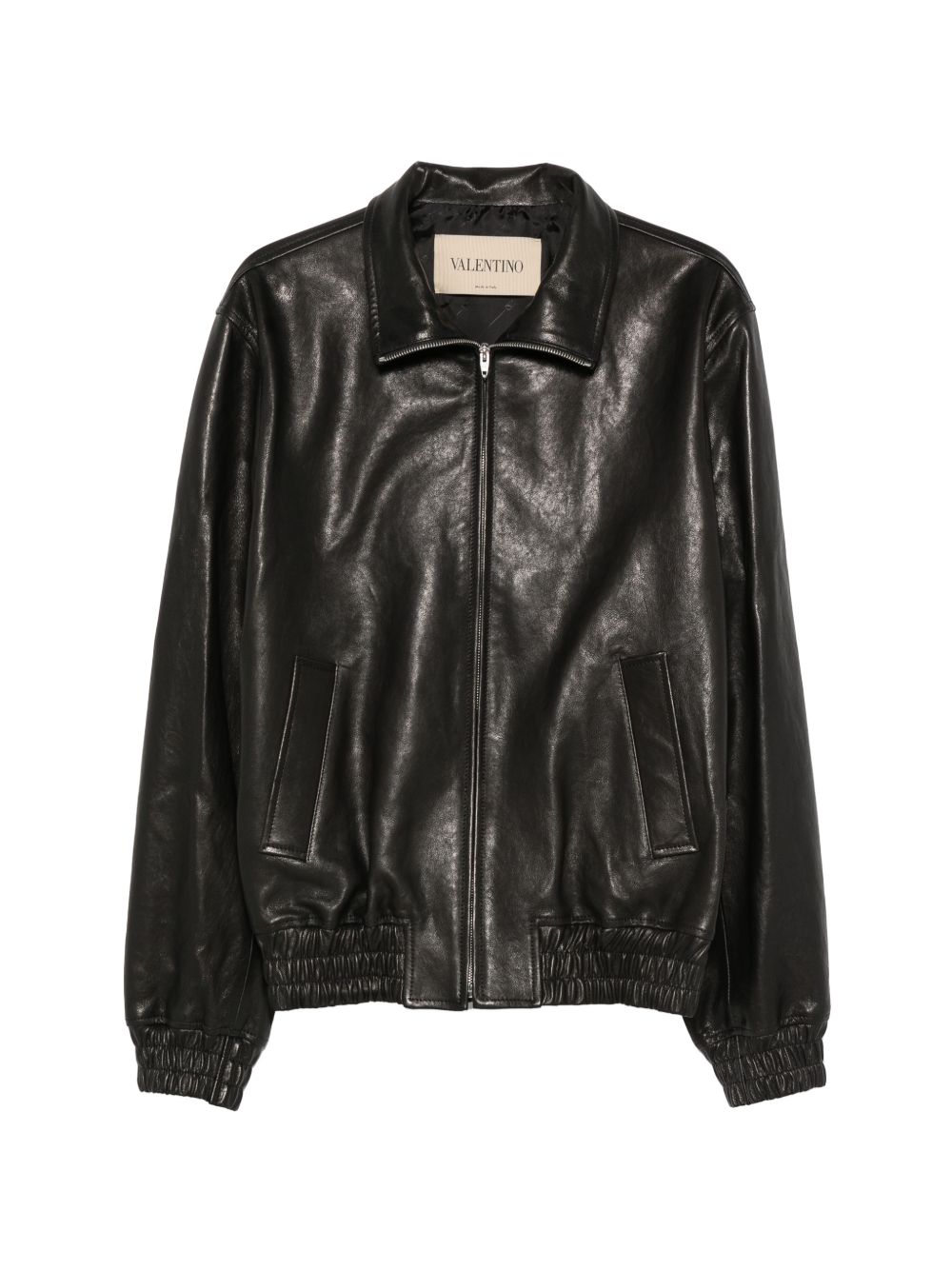 Full-zip leather jacket 9V3NA03GBL0 0NO VALENTINO GARAVANI