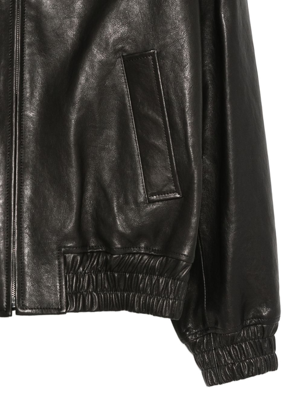 Full-zip leather jacket 9V3NA03GBL0 0NO VALENTINO GARAVANI