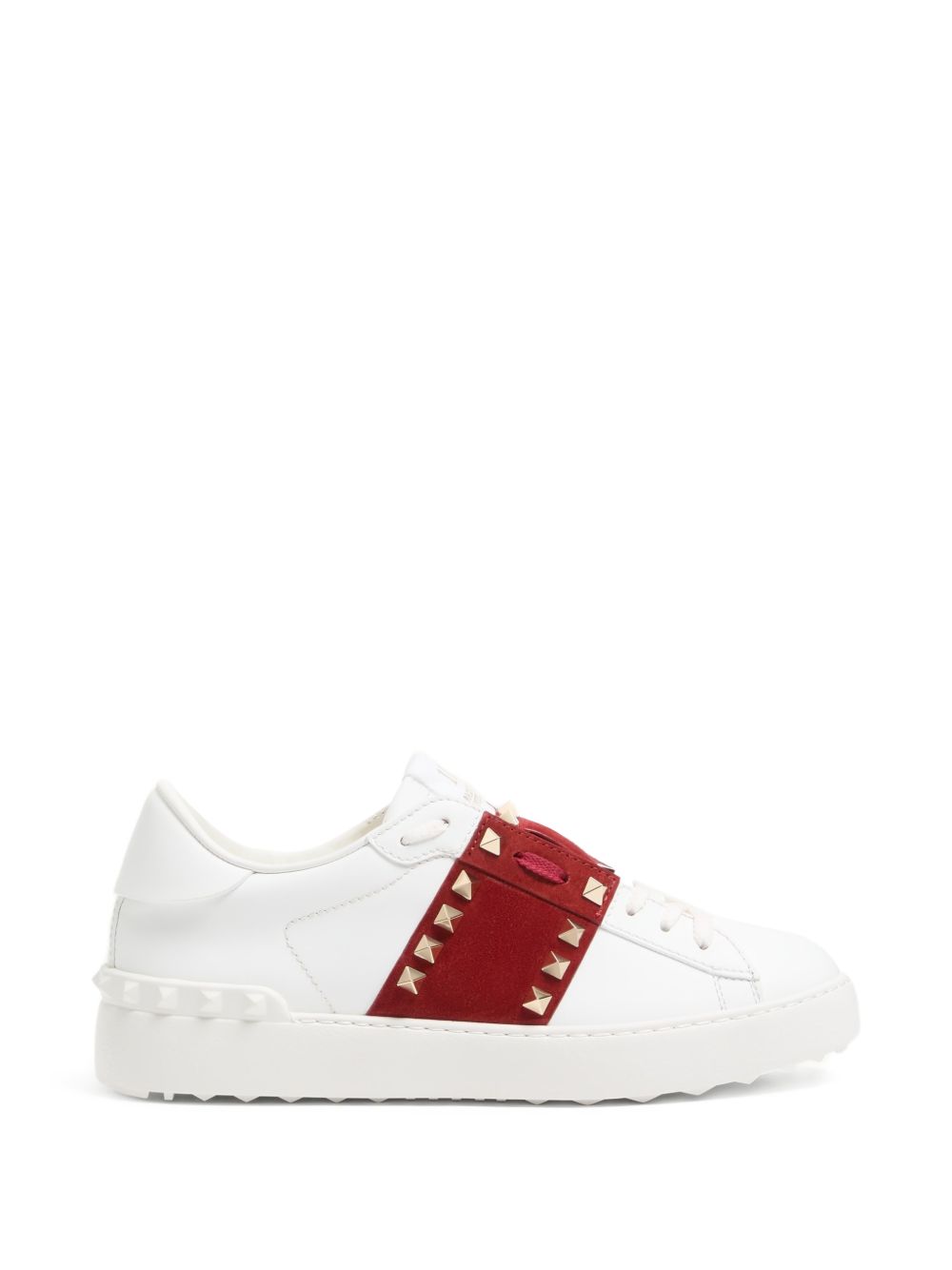 Rockstud Untitled Sneaker in Calfskin with Split Leather Band 9W2S0A01ZBV 3FB VALENTINO GARAVANI