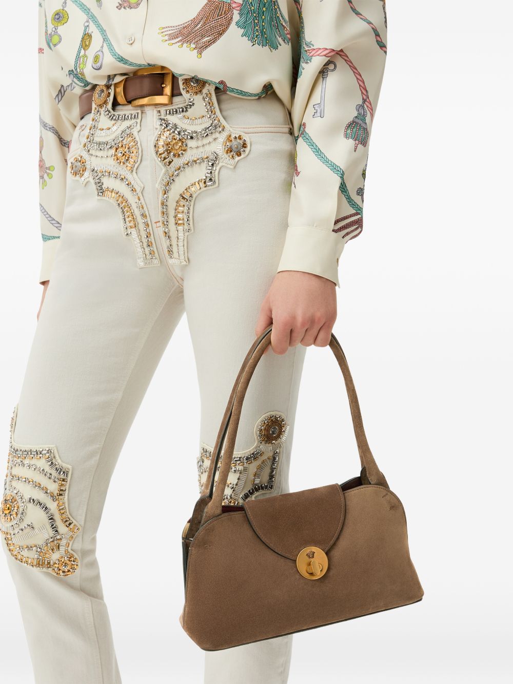 Vivian small suede East/West shoulder bag 1024545 1A185281NN1J VERSACE