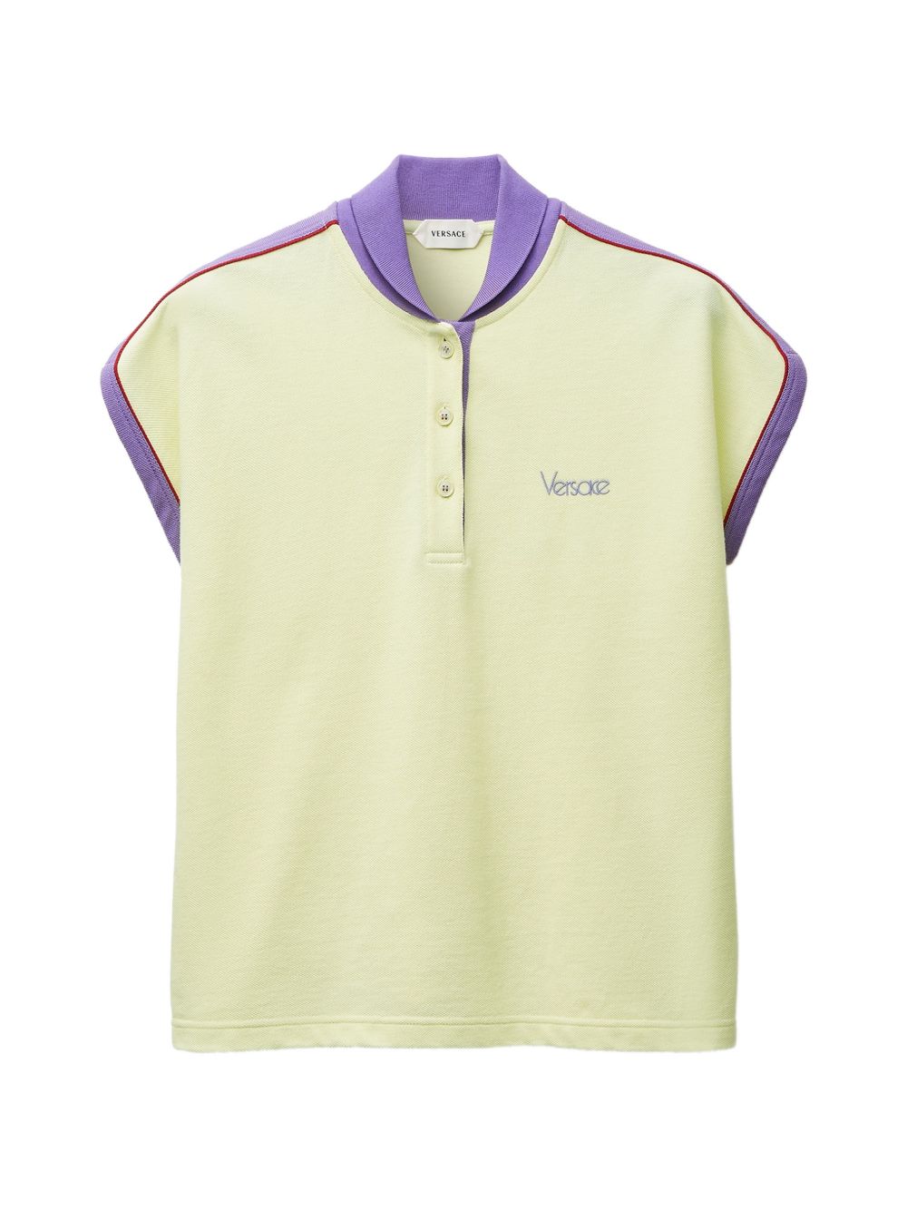 embroidered logo piqué polo shirt 1025105 1A184322YC60 VERSACE