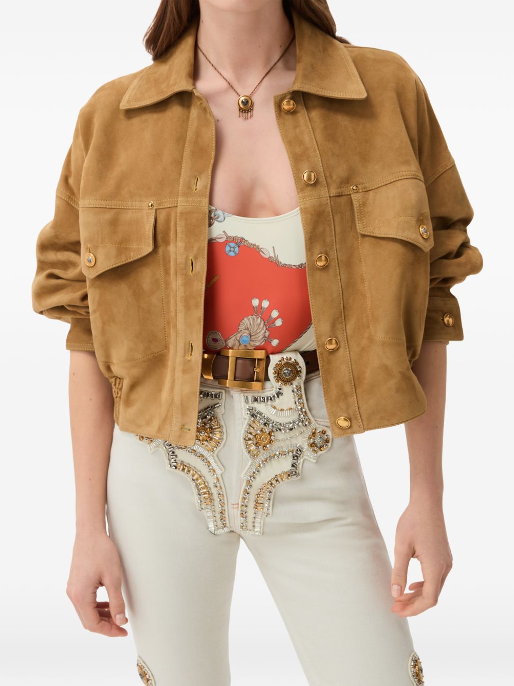 Suede Blouson 1025704 1A183801K230 VERSACE