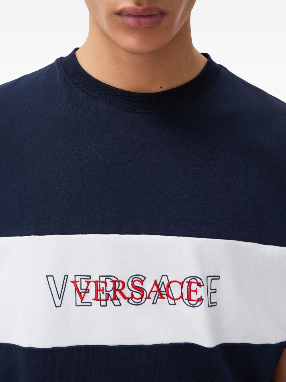 intarsia cotton-jersey T-shirt 1025944 1A183911UI20 VERSACE