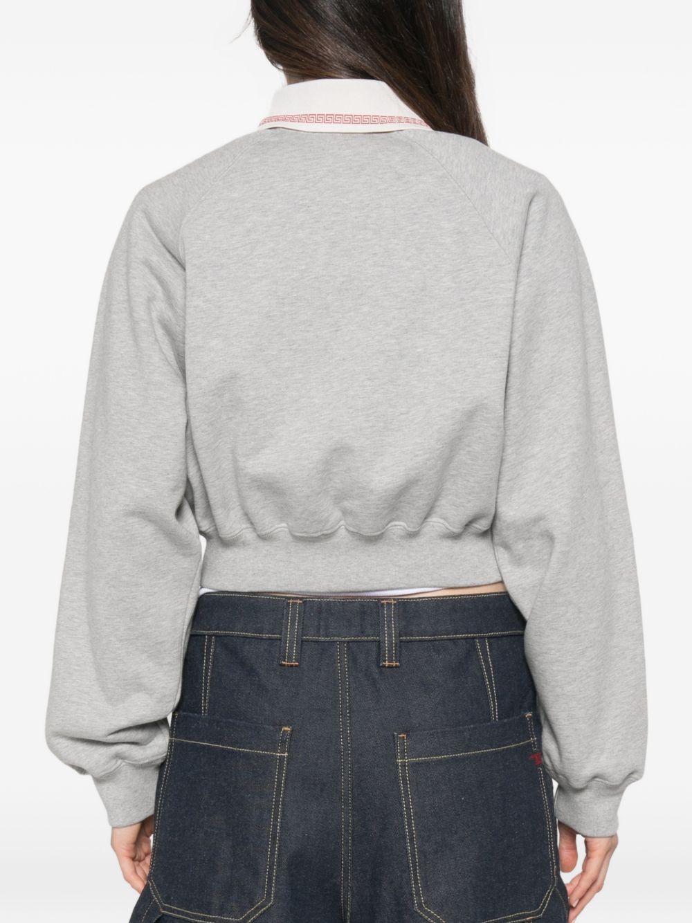 Embroidered-logo cotton-jersey sweatshirt 1026000 1A187142EQ80 VERSACE