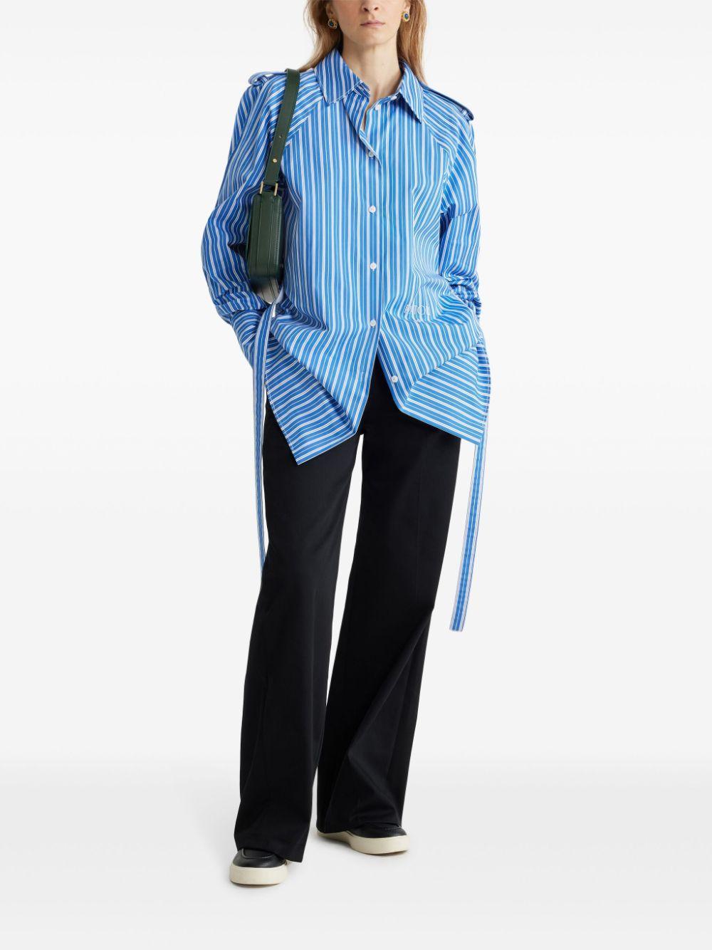 Blue striped mini shirt dress<BR/><BR/><BR/> DR1530190 5062 PATOU