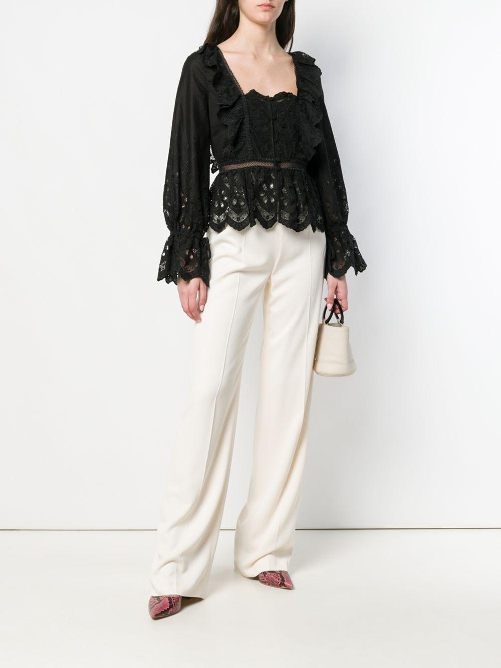 macramè shirt 113T BLACK SELF-PORTRAIT
