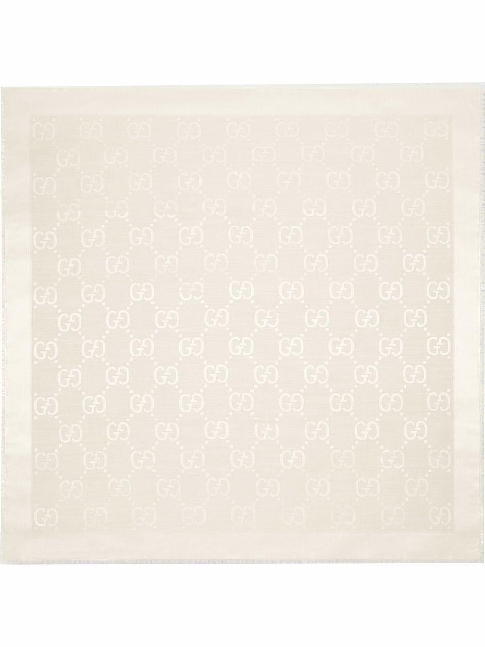 Patterned-jacquard silk scarf<BR/><BR/> 663671 3GC439000 GUCCI