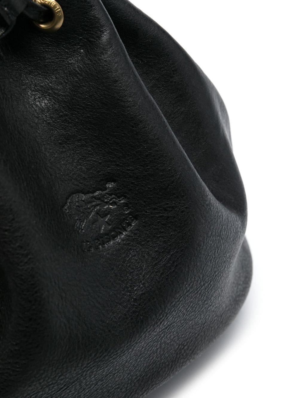 Embossed-logo leather bucket bag BBU001PO0001 BK180 IL BISONTE