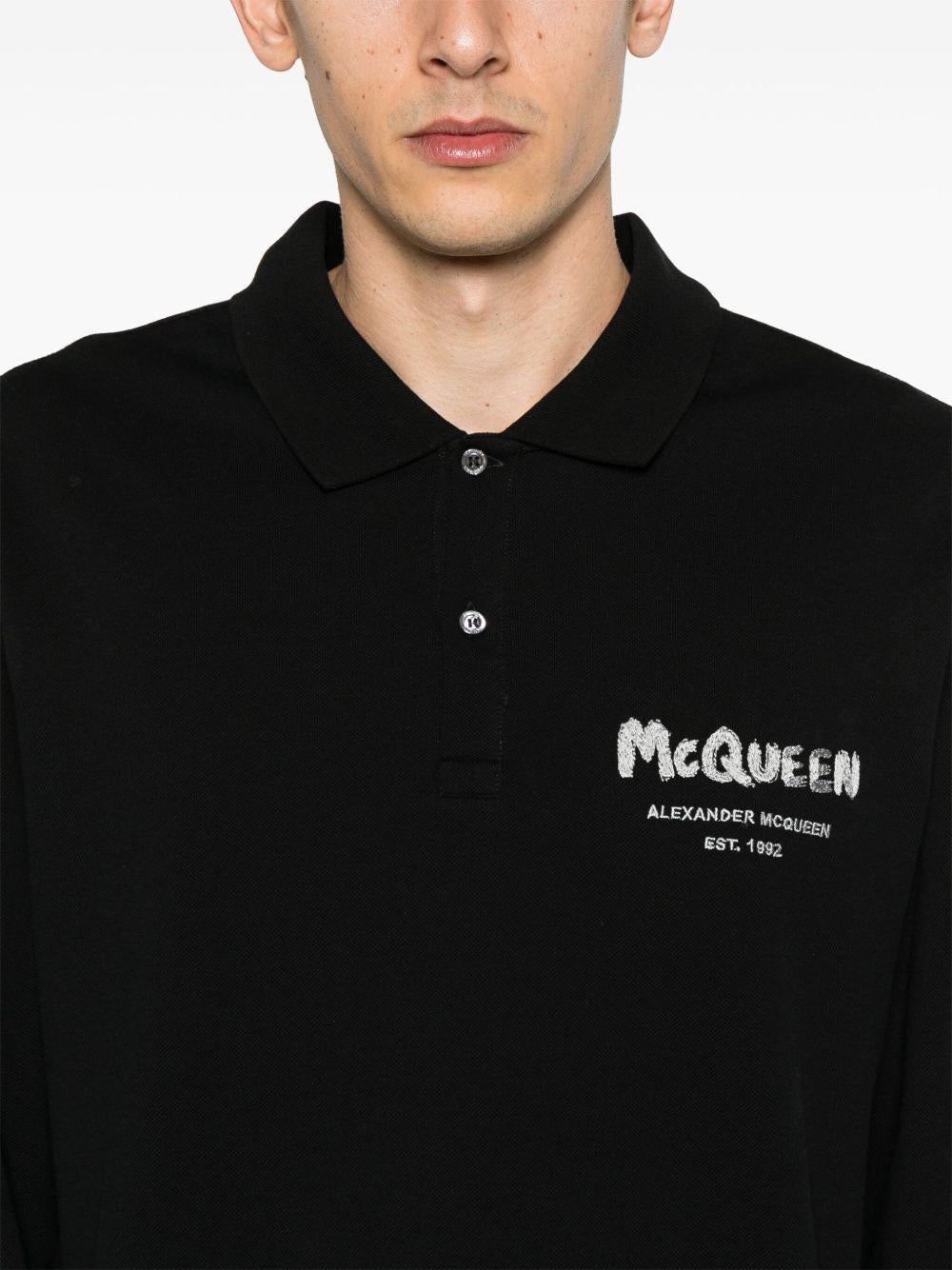 Logo-embroidered polo shirt<BR/><BR/><BR/> 750677 QXAAK0570 ALEXANDER MCQUEEN