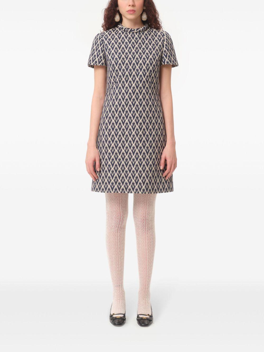 SHORT DRESS IN TOUTE LA V JACQUARD 6B3VAF10915 QXA VALENTINO GARAVANI