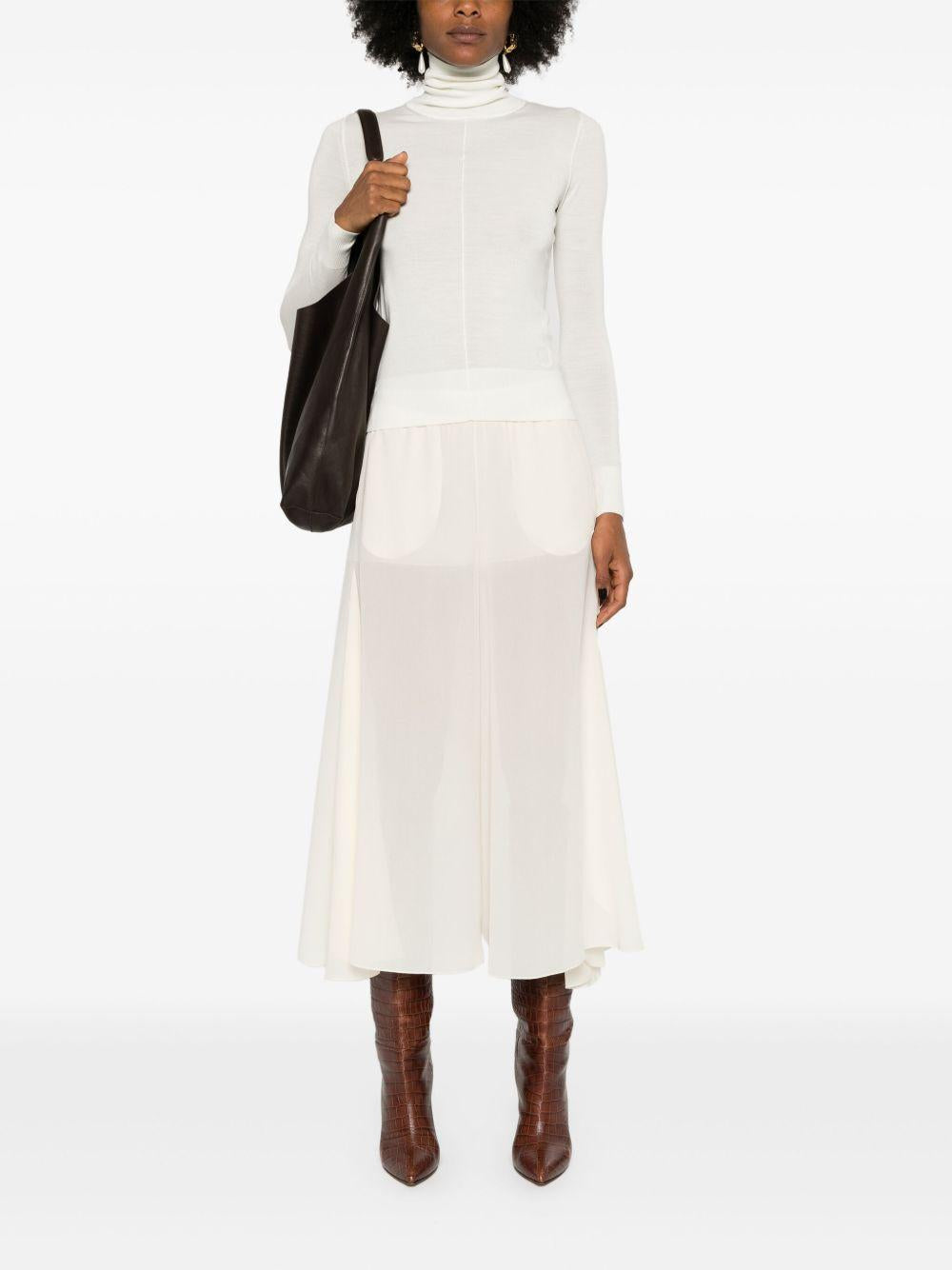 Logo-embroidered roll-neck jumper<BR/><BR/><BR/> CHC24AMP04660 107 CHLOÉ