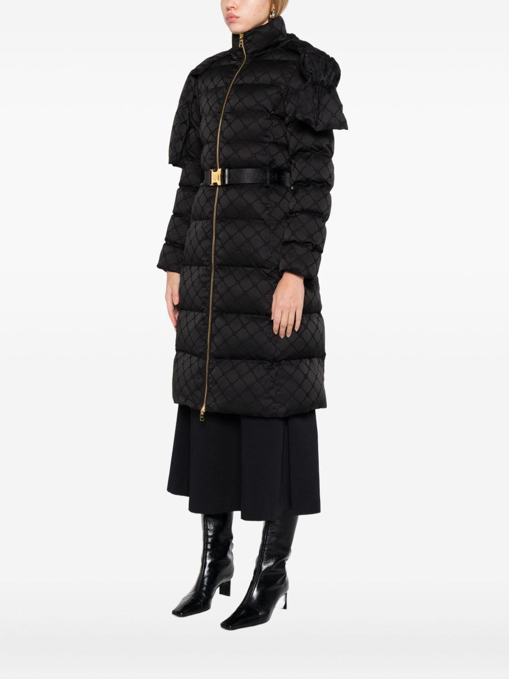 Down jacket in jacquard voile fabric PI84D56E2 110 ELISABETTA FRANCHI