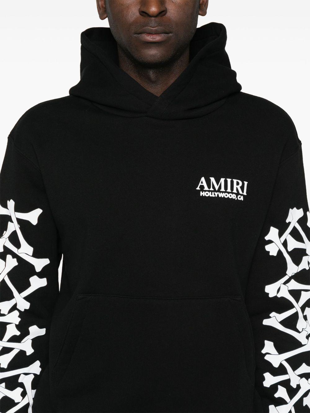 Bones Stacked lyocell hoodie<BR/><BR/><BR/> AMJYHD1051 BLACK AMIRI