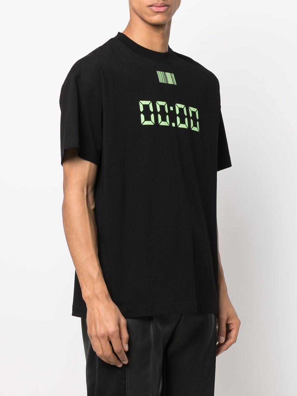 Black cotton clock-print T-shirt VL12TR320B1611 BLACK VTMNTS