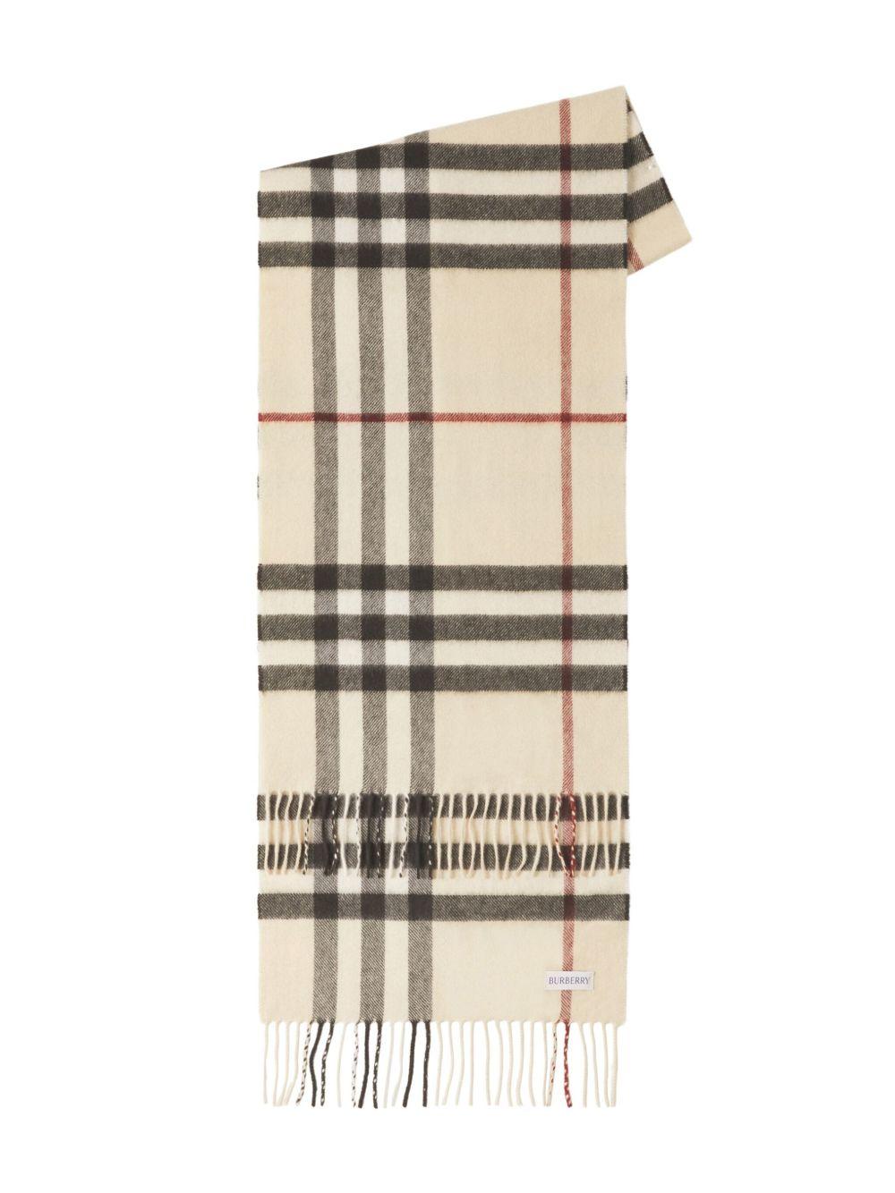 The Burberry Check cashmere scarf<BR/><BR/><BR/> 8077884 A1450 BURBERRY