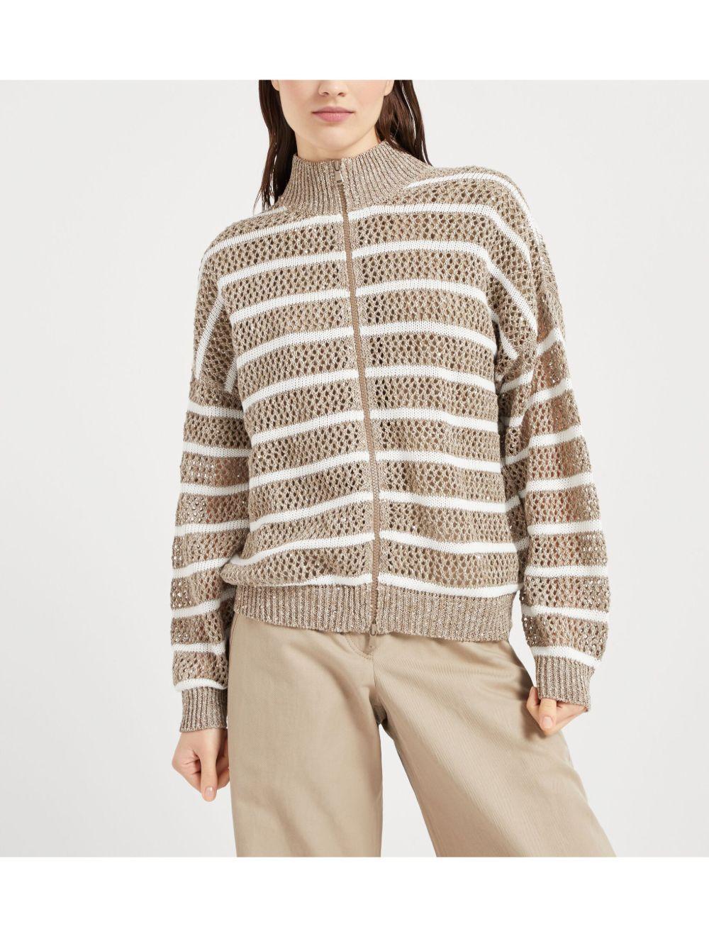 Cardigan a righe MCO558906 CKE88 BRUNELLO CUCINELLI