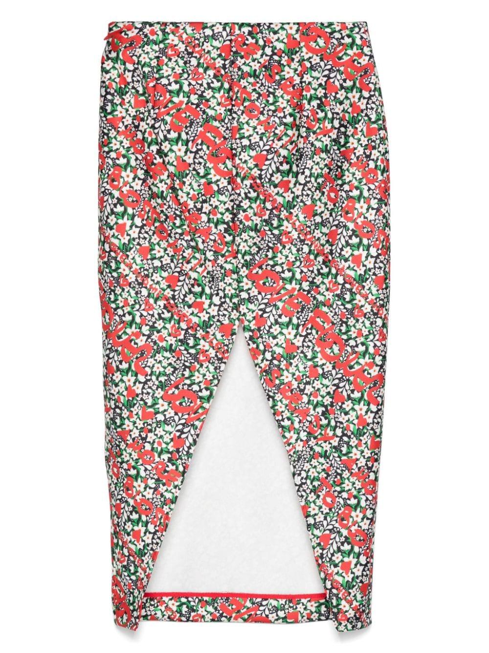 Floral-print midi skirt AE-SK45-DU FIORICUO ALESSANDRO ENRIQUEZ