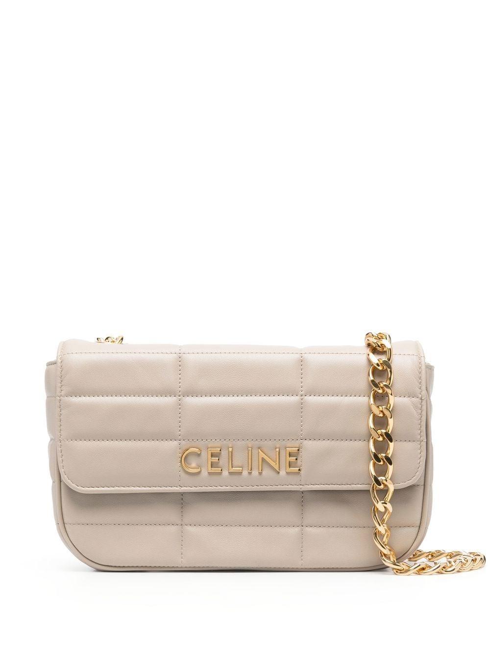 Quilted logo-plaque shoulder bag 111273EPZ 02TR CÉLINE
