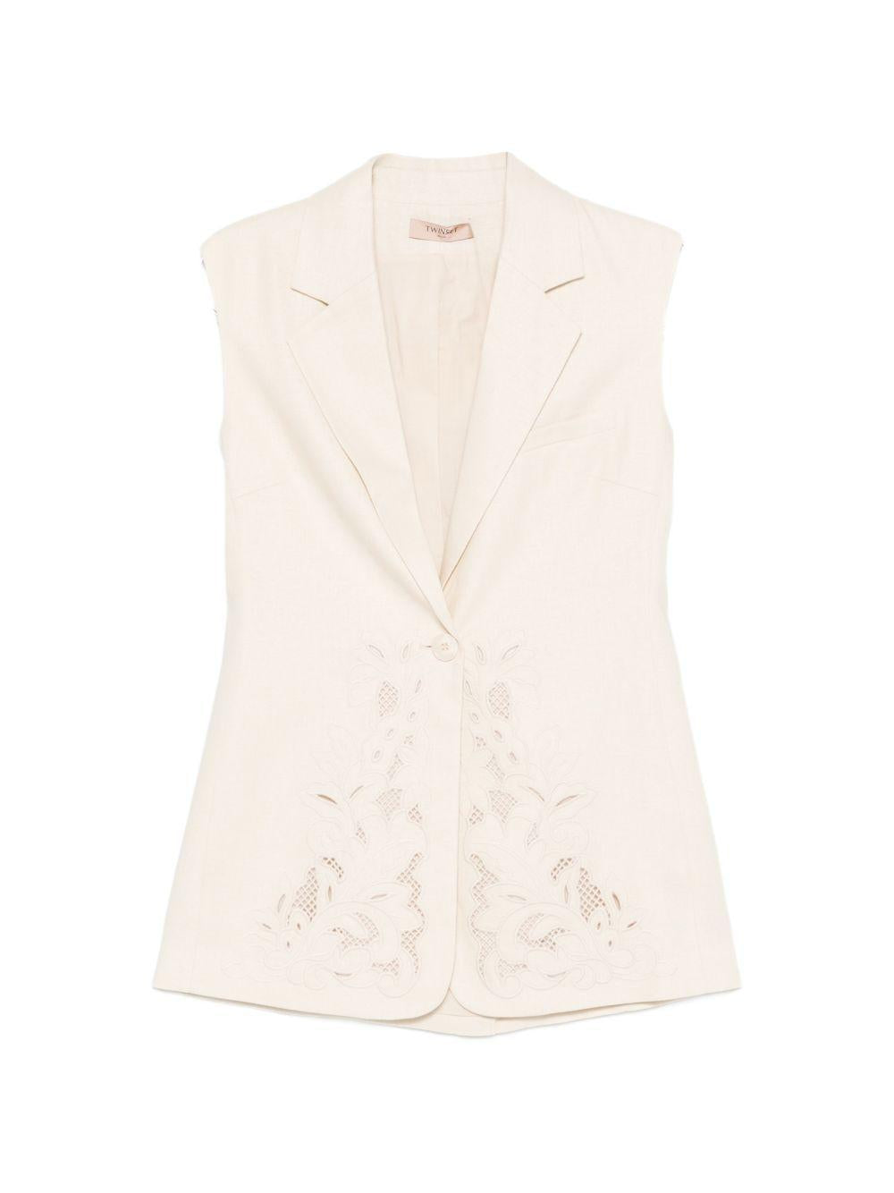 embroidered sleeveless waistcoat 261TP2314 S2140000059 TWINSET