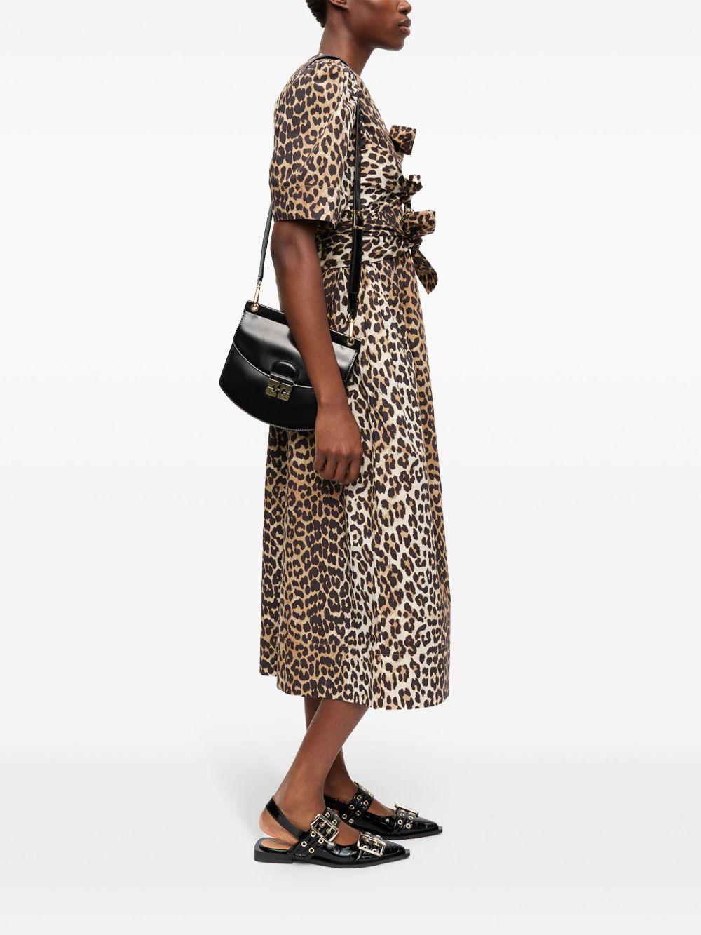 Leopard-print midi dress<BR/><BR/><BR/> W0373 943 GANNI