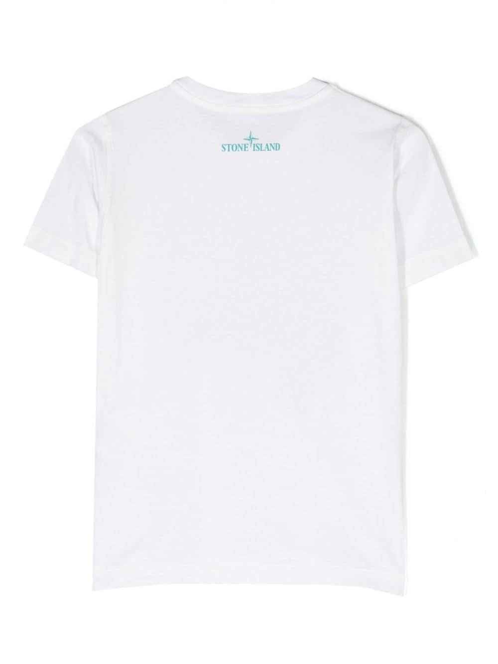 Compass-print cotton T-shirt 801621072 V0001WHITE STONE ISLAND KIDS