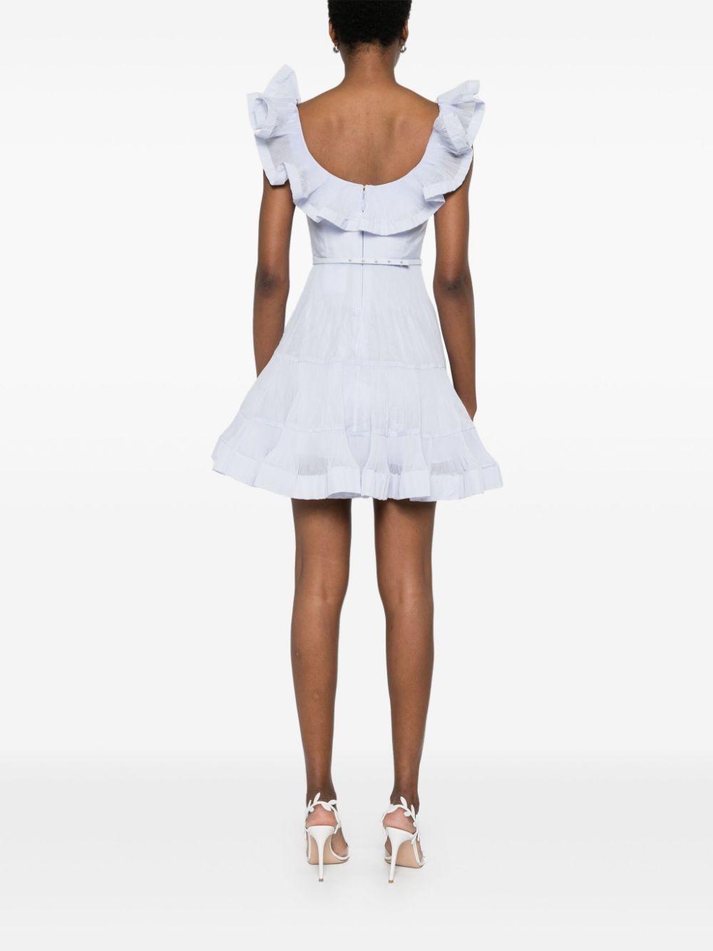 Pleated frill mini dress<BR/><BR/><BR/> 2479DR25R LBL ZIMMERMANN