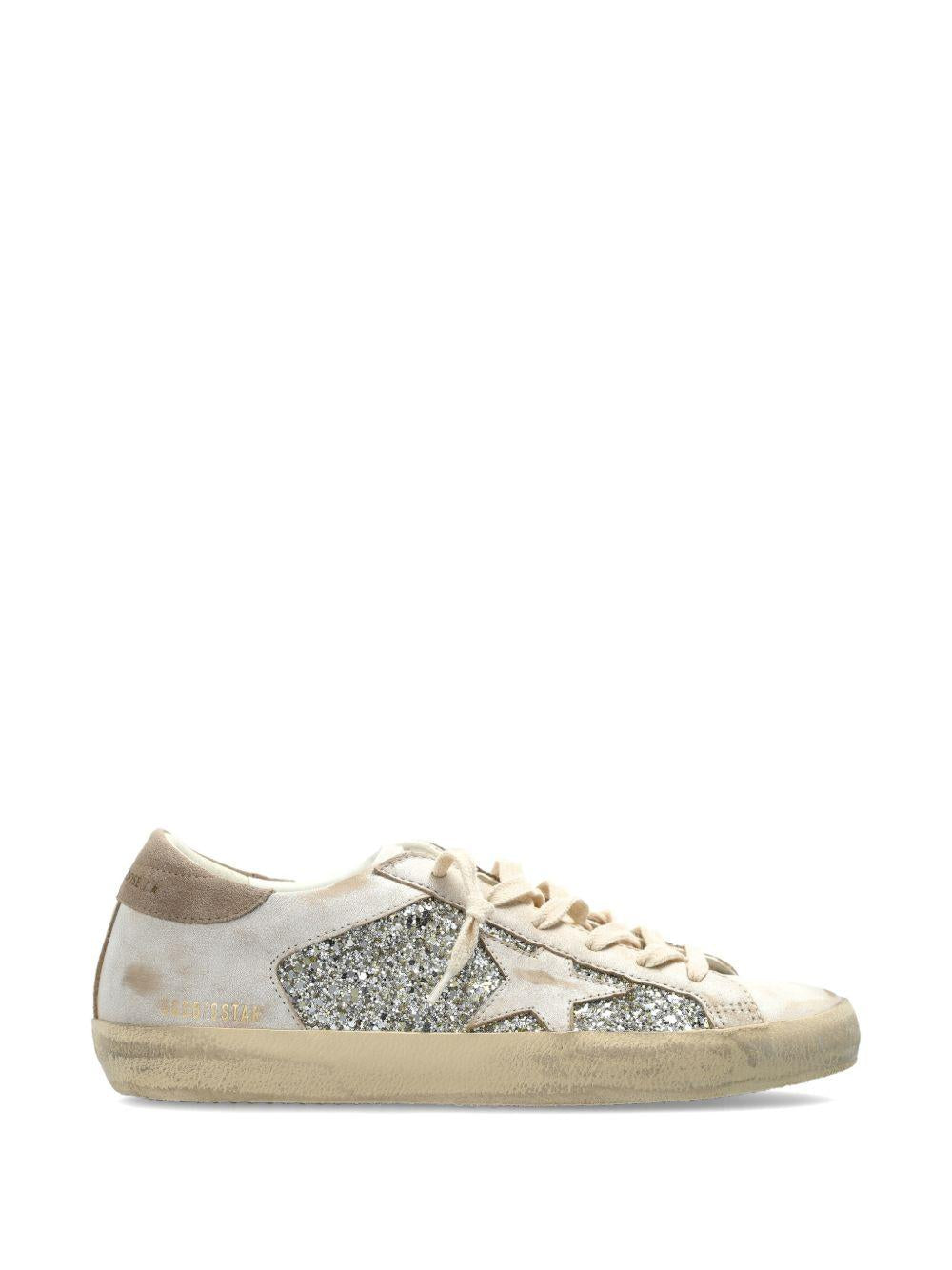 SUPER STAR GLITTER AND LEATHER UPPER LEATHER STAR SUEDE HEEL GWF00103 F00890110931 GOLDEN GOOSE