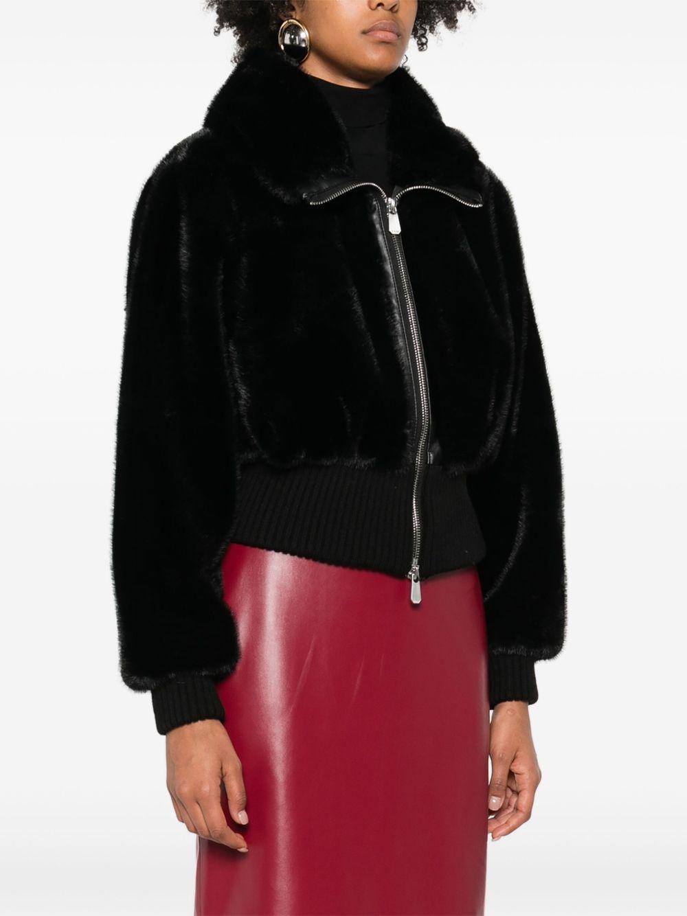 Faux fur bomber jacket 105399 A2PIZ99 PINKO