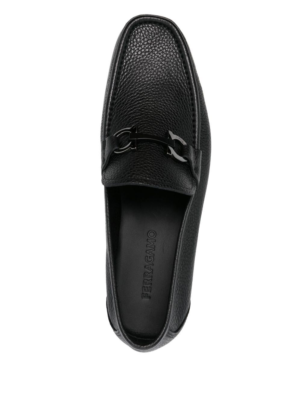 Loafer with Gancini buckle 029392GRANDIOSO 642848NERO FERRAGAMO